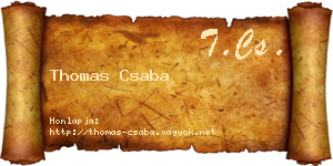 Thomas Csaba névjegykártya